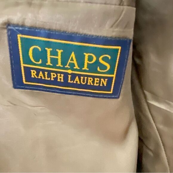 Chaps Ralph Lauren Suit Jacket Tan Wool Window Pane Plaid Men’s Size 50R - Picture 8 of 16